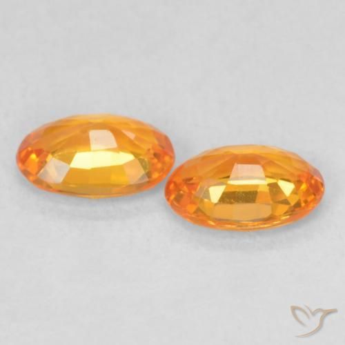 1.08 ct natürliche hellorange Saphir-Edelsteine, Oval, VVS