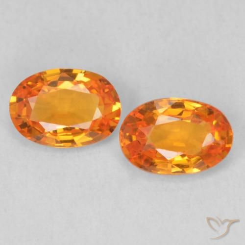 1.04ctw Natürlicher hellorange Saphir, Oval, VVS
