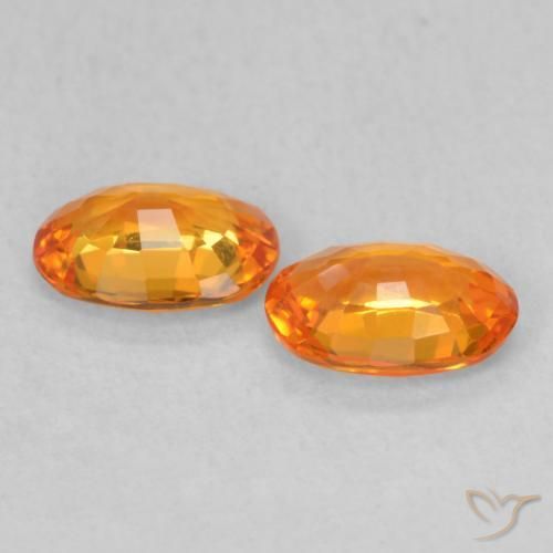 1.04 ct natürliche hellorange Saphir-Edelsteine, Oval, VVS