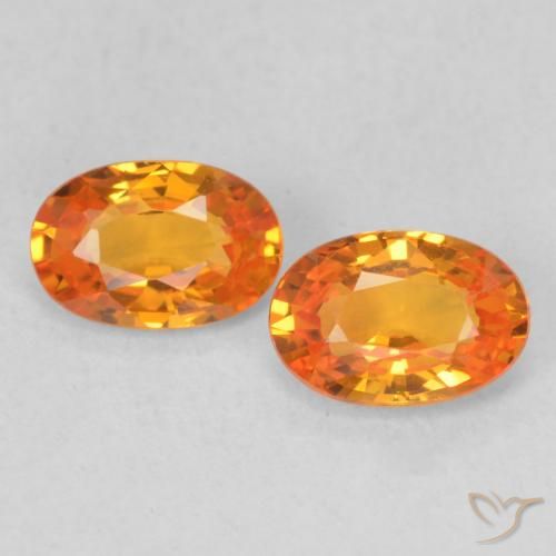 1.08ctw Natürlicher hellorange Saphir, Oval, VVS