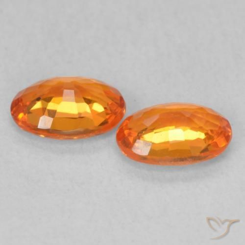 1.20 ct natürliche hellorange Saphir-Edelsteine, Oval, VS