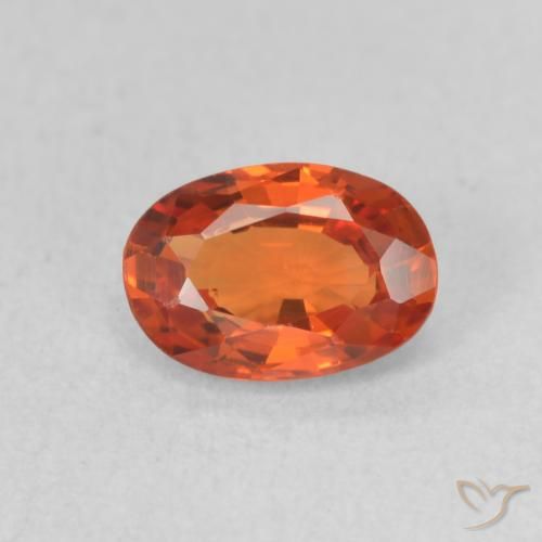 0.71ct Natürlicher Mittelorange Saphir, Oval, VVS-VS