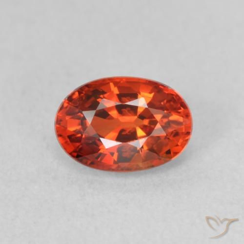 0.73ct Natürlicher Tiefes Bernsteinrot Saphir, Oval, VVS-VS