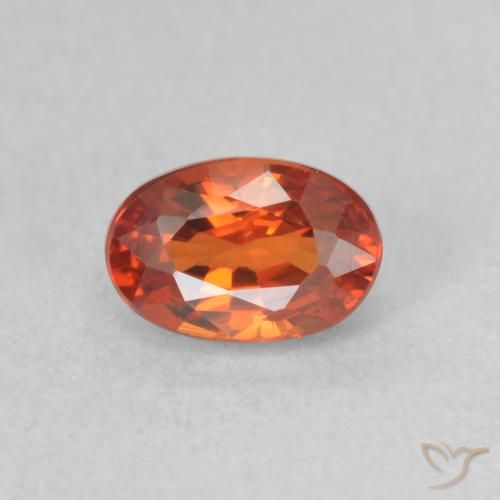 0.84ct Natürlicher rötlich-orange Saphir, Oval, VVS-VS, Photo A