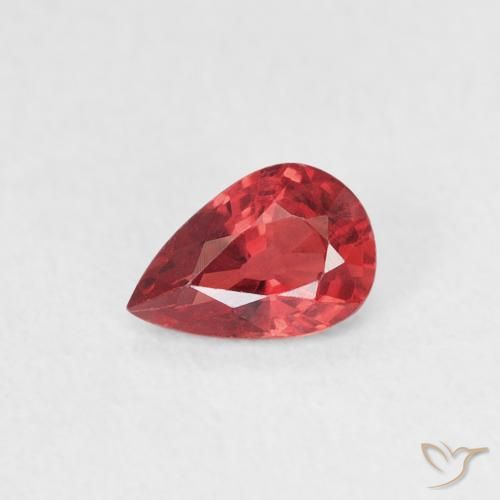 0.42ct Natürlicher Scharlachrot Saphir, Birnenform, VVS-VS