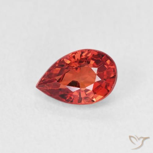 0.64ct Natürlicher Mittelrot Saphir, Birnenform, VVS-VS