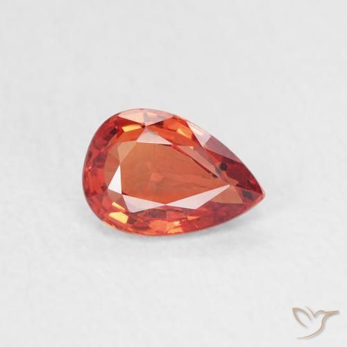 9,17 ctw natürlicher rötlich-orange Saphir, Birnenform, VVS-VS