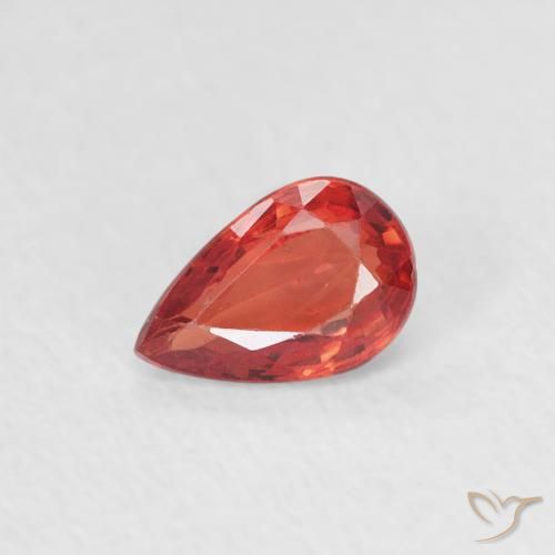 0.44ct Natürlicher Mittelrot Saphir, Birnenform, VVS-VS