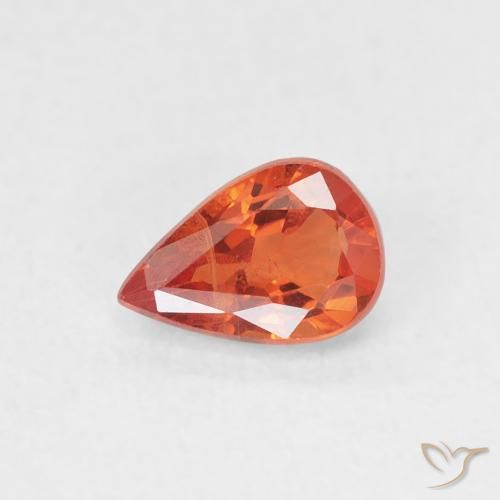 0.58ct Natürlicher Mittelrot Saphir, Birnenform, VS