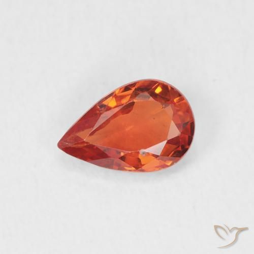 0.50ct Natürlicher Mittelorange Saphir, Birnenform, VS