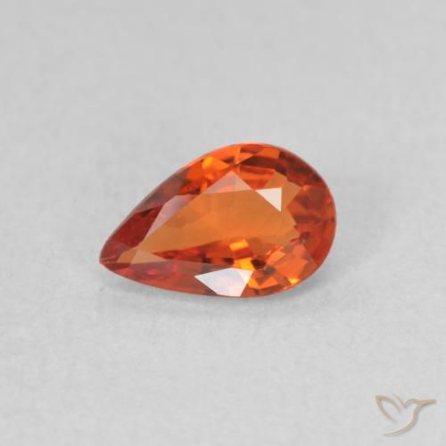 0.44ct Natürlicher rötlich-orange Saphir, Birnenform, VVS-VS