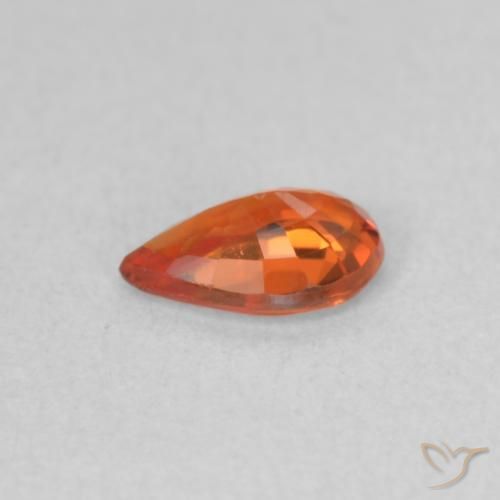 9,17 ctw natürlicher rötlich-orange Saphir, Birnenform, VVS-VS