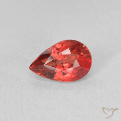 0.56ct Natürlicher Intensives Rot Saphir, Birnenform, VS
