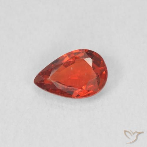 0.42ct Natürlicher Intensives Rot Saphir, Birnenform, VS