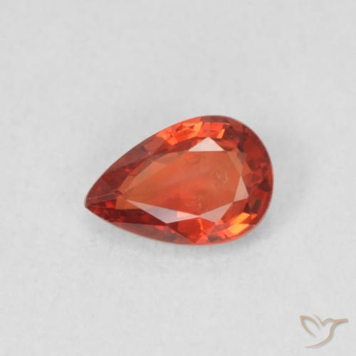 0.55ct Natürlicher Intensives Rot Saphir, Birnenform, VS