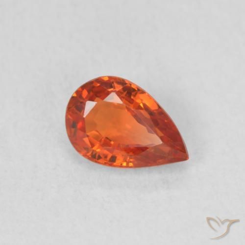 9,17 ctw natürlicher rötlich-orange Saphir, Birnenform, VS
