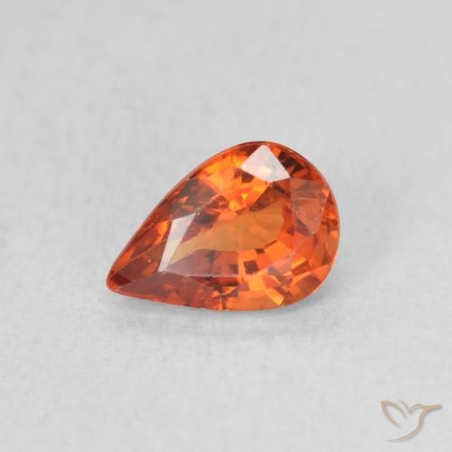 0.61ct Natürlicher Feuerorange Saphir, Birnenform, VVS-VS