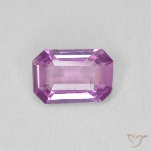 0.59ct Natürlicher Intensives Pink-Lila Saphir, Smaragdschliff, VVS