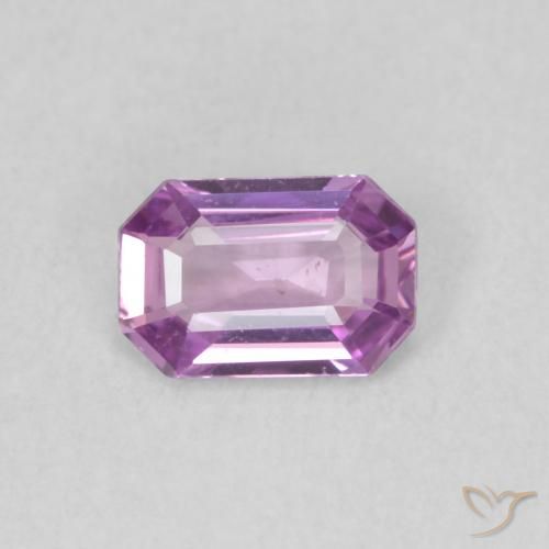 0.53ct Natürlicher Mittleres Rosa-Lila Saphir, Smaragdschliff, VS