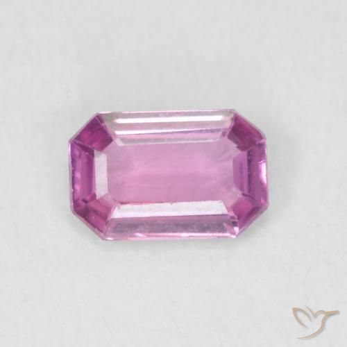 0.57ct Natürlicher Purpur Rosa Saphir, Smaragdschliff, VVS