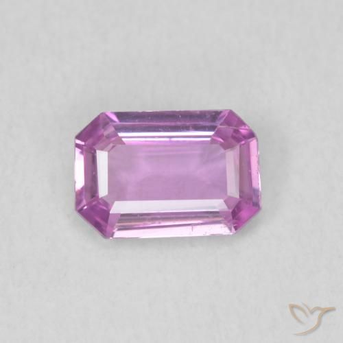0.52ct Natürlicher Sehr helles Traubenlila Saphir, Smaragdschliff, VVS
