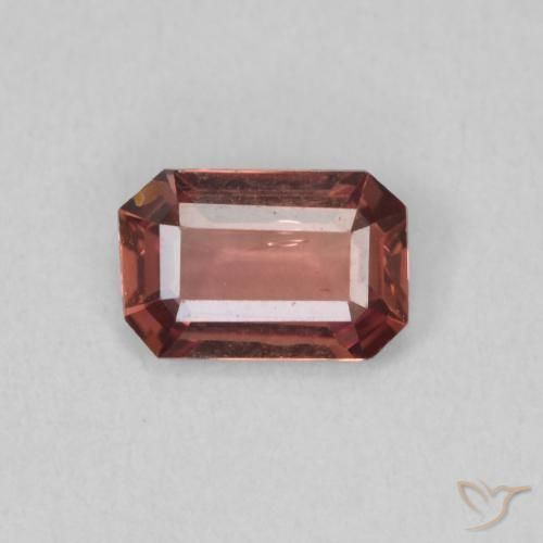 0.61ct Natürlicher orange-rosa Saphir, Smaragdschliff, VVS-VS