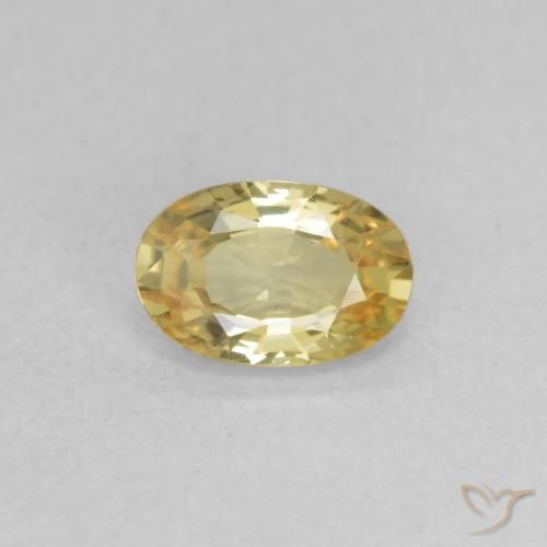 0.54ct Natürlicher Mittelgelb Saphir, Oval, VVS