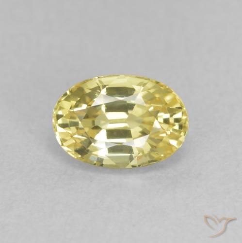 0.81ct Natürlicher hellgelb Saphir, Oval, VVS
