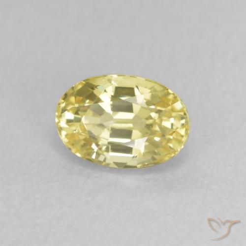 9,17 ctw natürlicher hellgelb Saphir, Oval, VVS