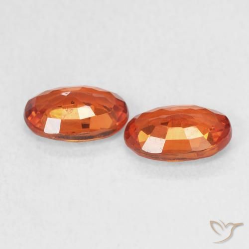 1.18 ct natürliche Amber Orange Saphir-Edelsteine, Oval, VS-SI