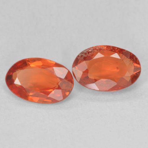 1.04 ct natürliche Amber Orange Saphir-Edelsteine, Oval, VS-SI