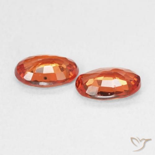 1.11 ct natürliche rötlich-orange Saphir-Edelsteine, Oval, VS