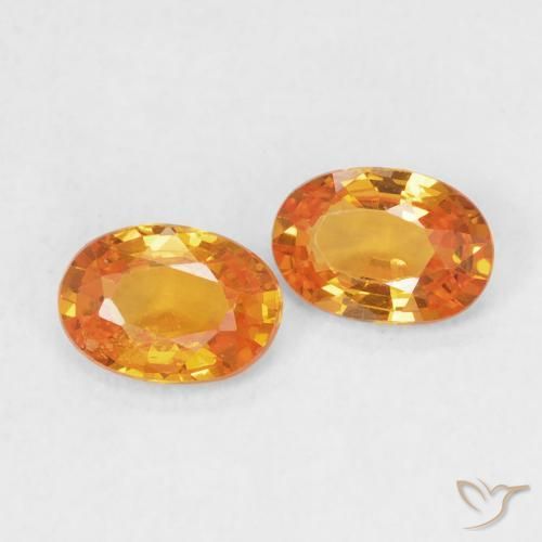 0.98 ct natürliche Mittelorange Saphir-Edelsteine, Oval, VS