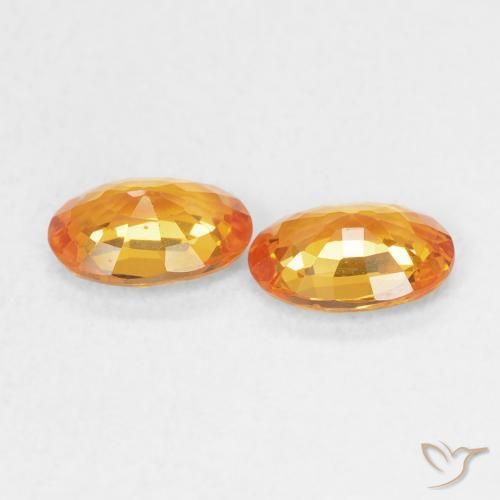 0.98 ct natürliche Mittelorange Saphir-Edelsteine, Oval, VS