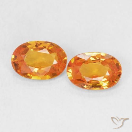 1.17ctw Natürlicher hellorange Saphir, Oval, VS