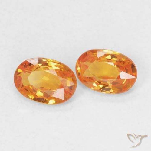 1.17 ct natürliche hellorange Saphir-Edelsteine, Oval, VS