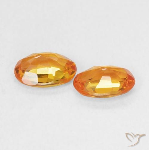 1.17 ct natürliche hellorange Saphir-Edelsteine, Oval, VS