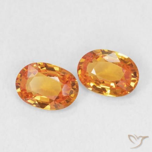 1.01 ct natürliche hellorange Saphir-Edelsteine, Oval, VS