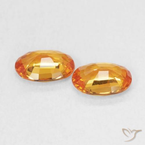 1.01 ct natürliche hellorange Saphir-Edelsteine, Oval, VS