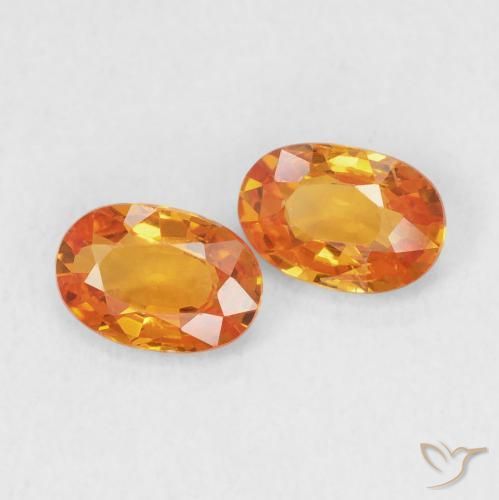 1.15 ct natürliche hellorange Saphir-Edelsteine, Oval, VS
