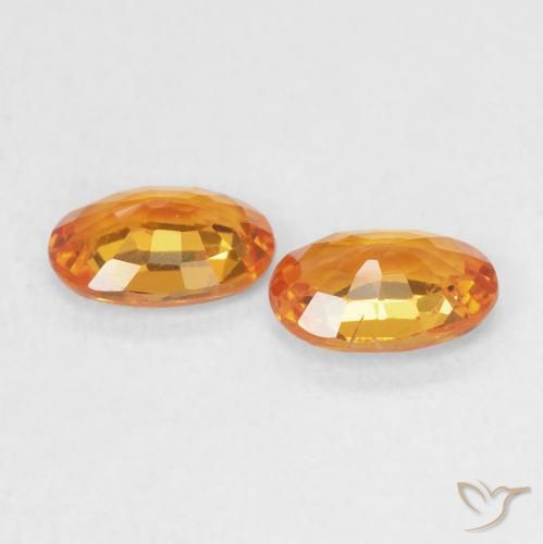 1.15 ct natürliche hellorange Saphir-Edelsteine, Oval, VS