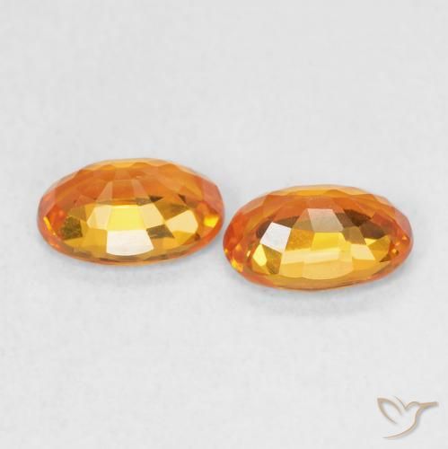1.29 ct natürliche hellorange Saphir-Edelsteine, Oval, VVS-VS