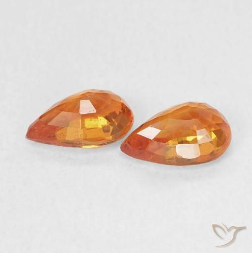 1.07 ct natürliche hellorange Saphir-Edelsteine, Birnenform, VS