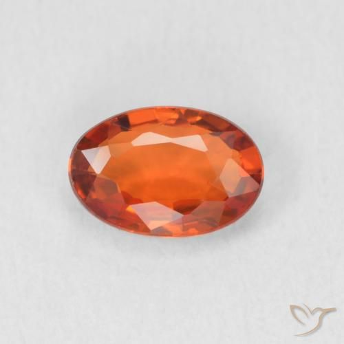 0.64ct Natürlicher rötlich-orange Saphir, Oval, VVS