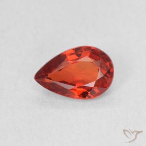 0.47ct Natürlicher Feuerrot Saphir, Birnenform, VVS