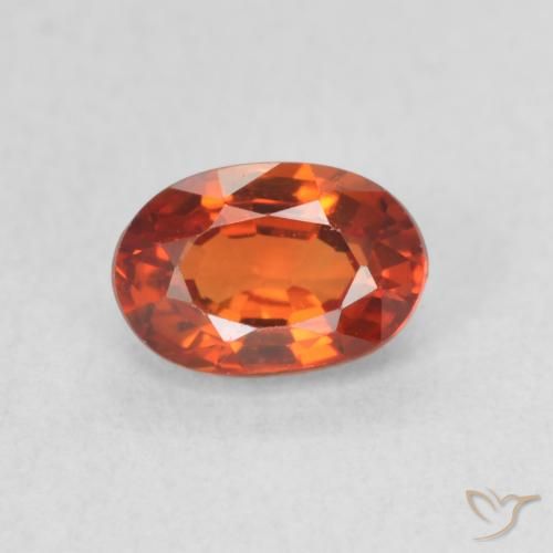 0.78ct Natürlicher rötlich-orange Saphir, Oval, VVS, Photo A