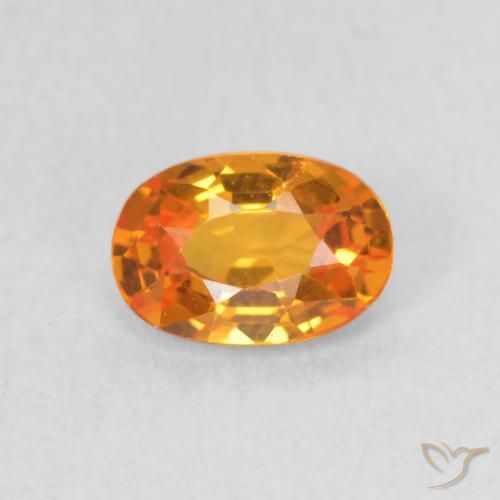 0.64ct Natürlicher hellorange Saphir, Oval, VVS