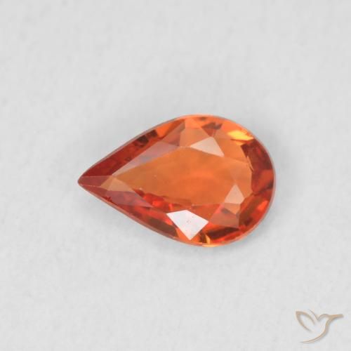 0.35ct Natürlicher Mittelorange Saphir, Birnenform, VVS