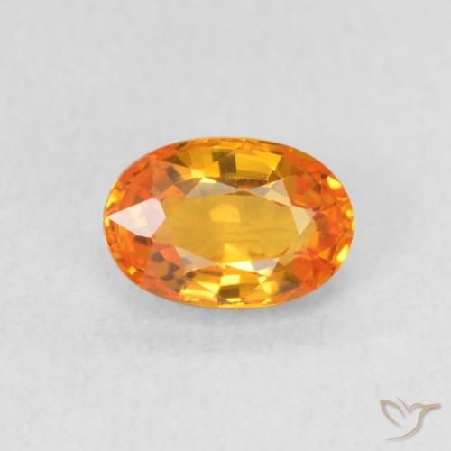 0.64ct Natürlicher hellorange Saphir, Oval, VVS