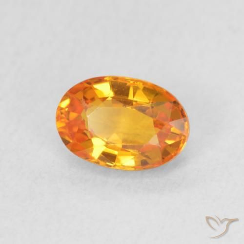 9,17 ctw natürlicher hellorange Saphir, Oval, VVS
